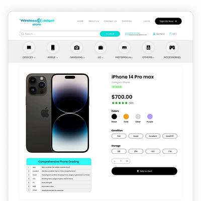 Tech Ecommerce Store Product Details Page adobe adobexd appdesign application branding design designer designsystem figma graphic graphic design illustration landingpage logo sketch ui uiinterface uiux uiuxdesign webdesign