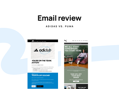 Email review Adidas vs. Puma adidas branding design email email builder email campaign email design email marketing email newsletter email templates email tips landing page newsletter puma stripo email ui web design