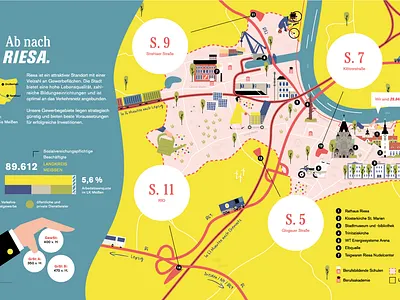 Illustrated Map of Riesa flat illustration illustration map map illustration vector illustration