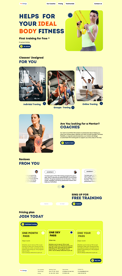 TRX Energy -UI/UX Design for Landing page Webflow design fitnass landin landing page sport trx ui ux webflow