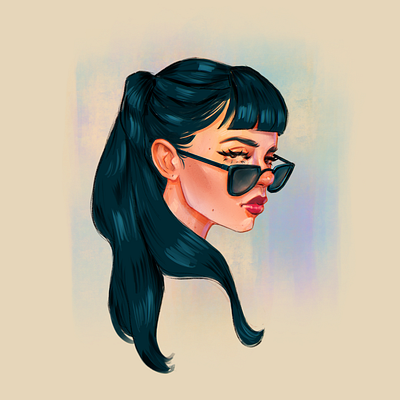 Portrait 2d digital digital art girl illustration portrait procreate sunglasses