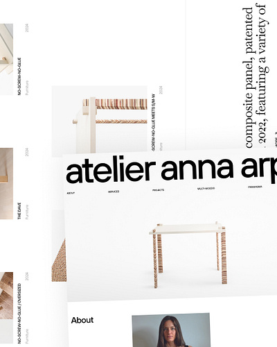 Atelier Anna Arpa clean creative design minimal portfolio simple typography ui web