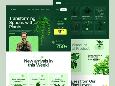 Plant Shop E-commerce Website Design ecommerce landing page ecommerce website ecommerce website design garden gardener green greenhouse landing page minimal online shop online store plant ecommerce plant online shop plant shop plant store ui ux web design website design weshark