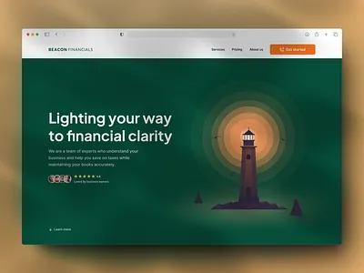 Beacon Financials finance hero web design