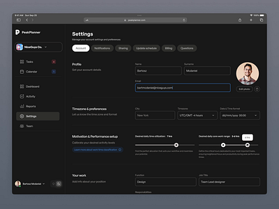 Settings Page: animation design form ui list ui settings page settings ui ui uiux ux web web app web application web design webapp