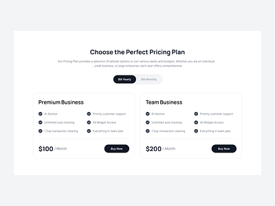 Pricing with a Toggle Switch clean e commerce pricing minimalist price pricing card pricing page pricing table pricing website saas pricing service subscription plans ui uniqueness ux