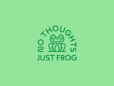 no thoughts, just frog badge character design frog graphic icon illustration illustrator lockup logo simple type typography