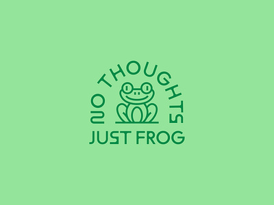 no thoughts, just frog badge character design frog graphic icon illustration illustrator lockup logo simple type typography