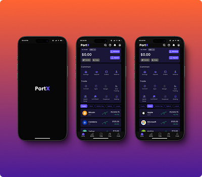 PortX Mobile App ui