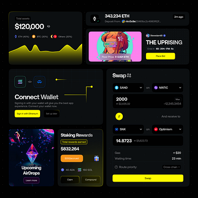 UI Components for a Web3 Project blockchain clean clean ui crypto app crypto ui components crypto webapp mobile app nft startup swap app swap crypto swap ui tech ui design uxdesign web app web3 web3 app web3 ui components