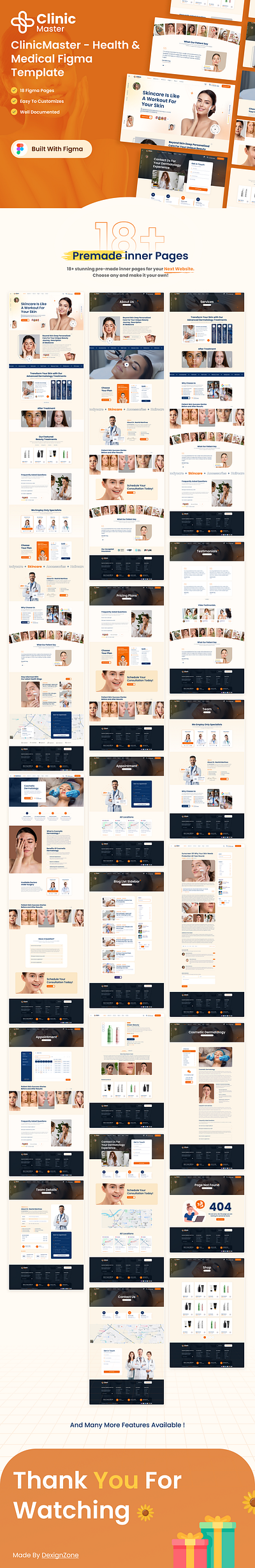 ClinicMaster - Health & Medical Figma Template 3d animation branding creative design figma graphic design illustration logo motion graphics product design template ui ui design uiux user experience user interface ux design website