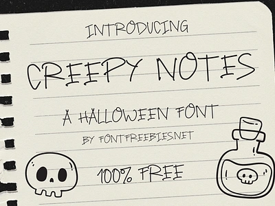 Creepy Notes: A Free Halloween Font for Your Spooky Designs design font free free font free font download freebie freebies halloween horror spooky typeface