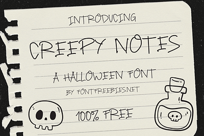 Creepy Notes: A Free Halloween Font for Your Spooky Designs design font free free font free font download freebie freebies halloween horror spooky typeface