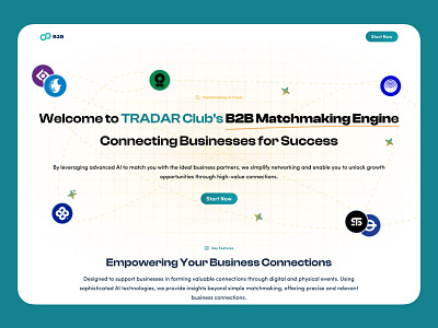 Tradar B2B Matchmaking Landing page branding call to action figma hero space landing page ui ux web web design