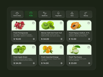 Healthy Food Craft Store Online branding cards graphic design ui uiux ux webapp widgets