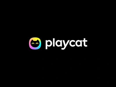 playcat logo app branding cat colorful design entertainment friendly head icon it logo logo designer minimal modern music play playful sign ui