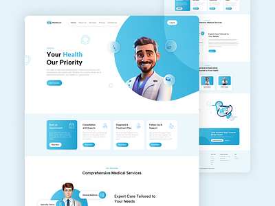 MedAssist landing page health hospital landingpage medicallandigpage productdesign uiux uix webpage