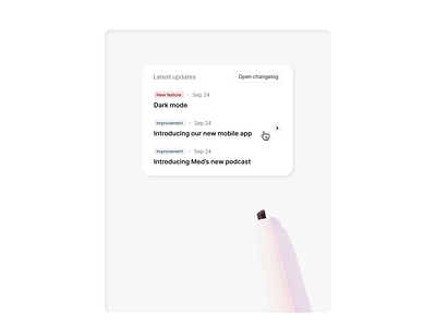 Changelog widget changelog design illustration ui widget