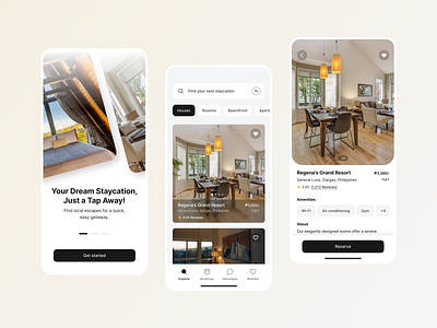 Staycation Booking Mobile App Design booking booking app figma mobile app design mobile booking app mobile design mobile screen product product design ui ui design uiux ux design