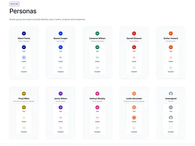 Personas component design system interface product product design ui ux