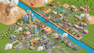 HODLVERSE - Hodl Valley 3d animation branding city design game gaming graphic design illustration infographic interface isometric landing page lowpoly marketing motion graphics render ui web3