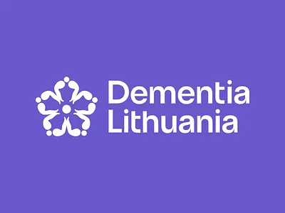 Dementia Lithuania logotype branding dementia design forget me not graphic design identity illustration logo logotype mark typography vector wordmark