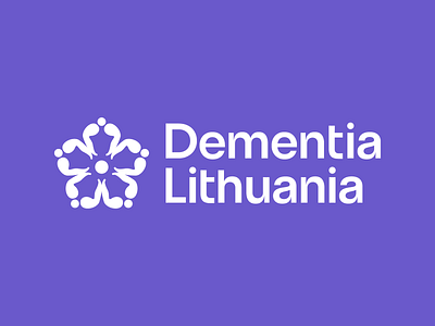 Dementia Lithuania logotype branding dementia design forget me not graphic design identity illustration logo logotype mark typography vector wordmark