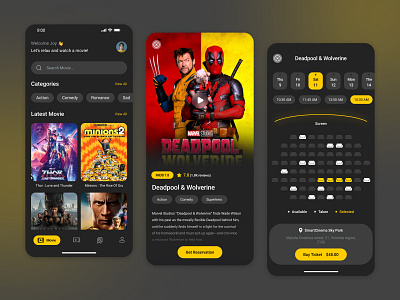 Movie Booking App booking cinema film poster movie booking netflix ticket ui ux