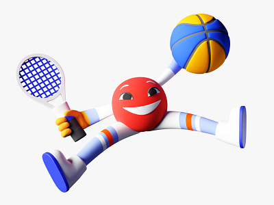 BallFusion 3D Character 3d 3danimation 3dapp 3dart 3ddesign 3dmodeling animation app blender design figma graphic design illustration ios mobile app sport app ui ux webdesign