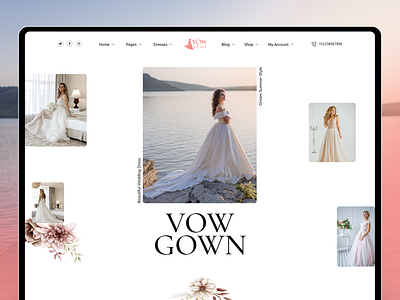 VowGown | Wedding dress rental service Leading Page agency animation branding clean ui creative fireart studio graphic design logo motion graphics ui website wedding agency wedding planner