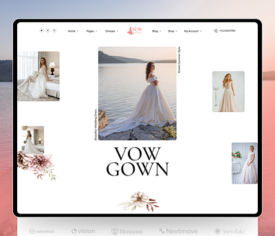 VowGown | Wedding dress rental service Leading Page agency animation branding clean ui creative fireart studio graphic design logo motion graphics ui website wedding agency wedding planner