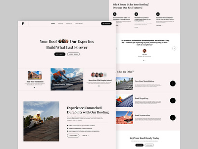Roofing Company Landing page 100crowns design galibe hasan joy landing page landing page design roofing roofing company ui ui design user interface design web design website website design