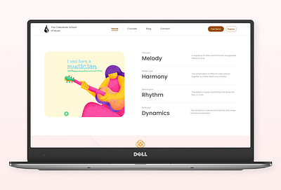 Music School branding client dell dynamics ikigai melody minimal modest music musical playful rhythm sign up warm web website