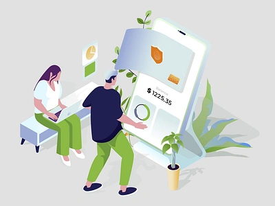 Mobile Banking 2D Isometric Animation 2d animation banking app finance financial technology flat illustration isometric man mobile app mobile banking mobile finance money transfer motion online banking payment security transaction user interface woman