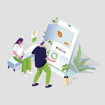 Mobile Banking 2D Isometric Animation 2d animation banking app finance financial technology flat illustration isometric man mobile app mobile banking mobile finance money transfer motion online banking payment security transaction user interface woman