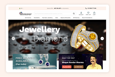 Gemstone's selling website design astrology branding design e commerce figma graphic design illustration jewelry logo mobile app motion graphics photoshop technology ui webdesign website