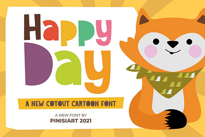 Happy Day – Cutout Kids Font cartoon font cute font gaming font kids font modern font