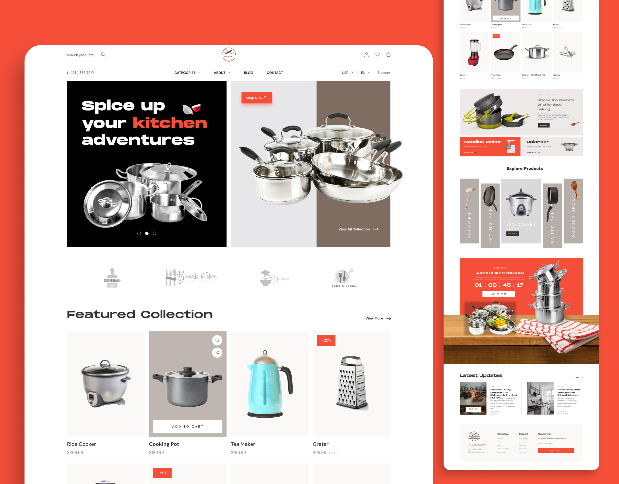 Kitchenware E-commerce Website | UIUX e commerce e commerce website figma kitchen design kitchenware landing page uiux web design website