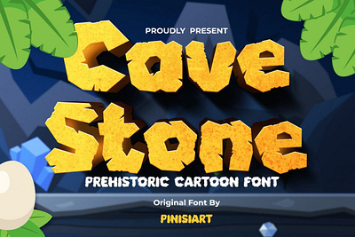 Cave Stone – Prehistoric Cartoon Font cartoon font comic font gaming font kids font modern font