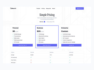 Pricing UI 💼 design minimal pricing saas ui web design