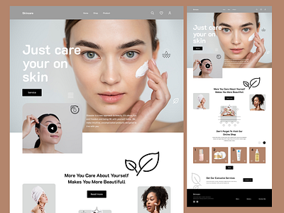 Skincare Website branding design skincare ui website