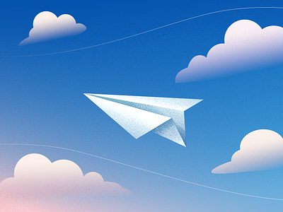 Inktober 2024 - Roam airplane illustration artwork colors design gradient illustration paper airplane sky illustration vector