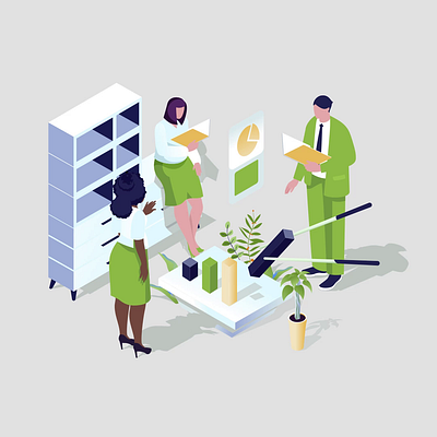 Business Statistic 2D Isometric Animation 2d animation business analysis business meeting business report business statistic data data visualization finances flat graphs illustration isometric man motion office presentation teamwork woman workers