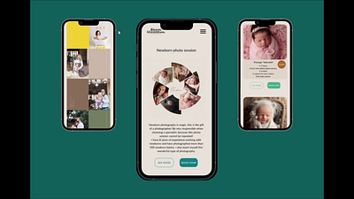Newborn photographer site animation branding design mobile design ui ux web design