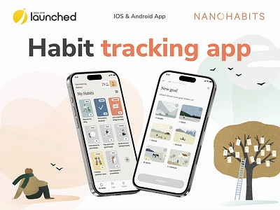 NanoHabits - Habit tracking app animation app company custom design development habit illustration mobile app development mvp project prototyping startup studio trendy ui user story ux wireframe