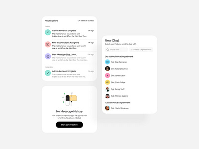 UI Cards card design cards chat dashboard dashboard design design system management message messenger modules notifications pop ups system task managment ui ui cards ui ux user interface web web app