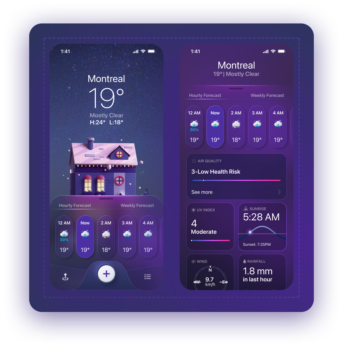 Weather App - A Futuristic Weather Experience weatherapp ui design mockups