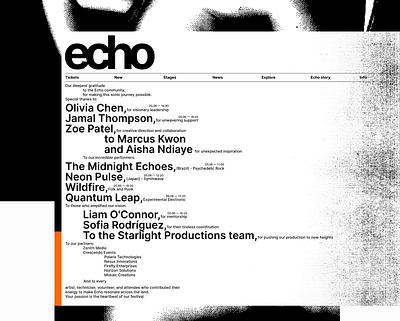 Echo pt-1 clean desktop festiva grid minimal minimalism music festival ui