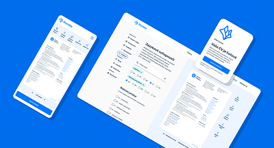 UX and UI for CV editor Huntee blue branding cv dashboard design design system editor responsive resume typography ui ux ux research webdesign