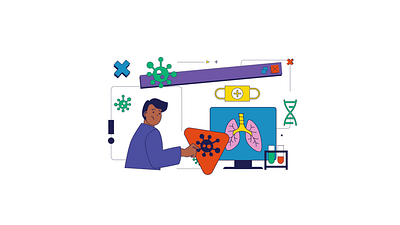 Coronavirus Danger 2D Animation 2d animation coronavirus covid danger flat health healthcare illustration infection lungs man medical animation medicine motion pandemic treatment vaccination vaccine virus warning